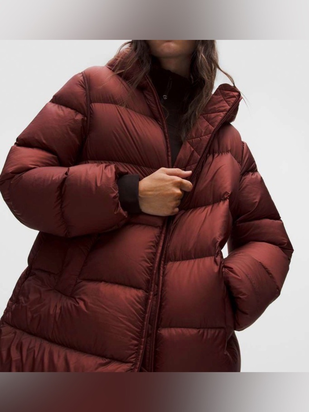 NWOT New Lululemon Featherweight 900-Down-Fill Long Puffer Jacket Rockwood - Picture 4 of 16